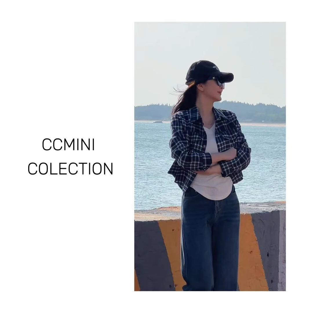 「休闲格子」春秋短款休闲衬衫 经典复古格调外套