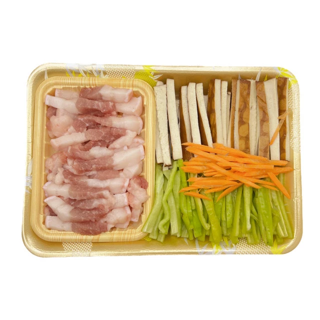 香干炒肉（五花肉切丝、香干切丝）