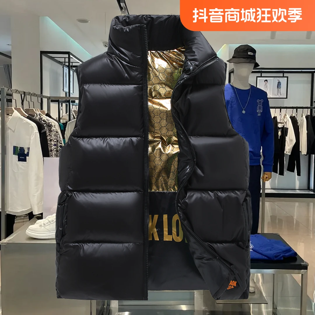 2025新款黑金马甲男冬季韩版潮牌情侣马夹外穿加厚保暖坎肩