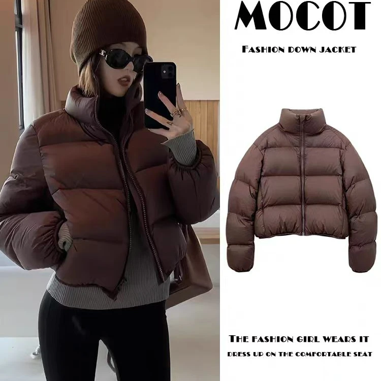 李一 能/SDGSSHHSV冬季咖色肯豆短款时尚羽绒外套