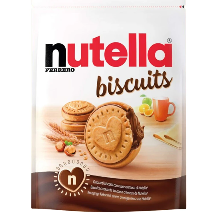 德国进口nutella能多益榛子袋装巧克力酱夹心爱心饼干304年货零食