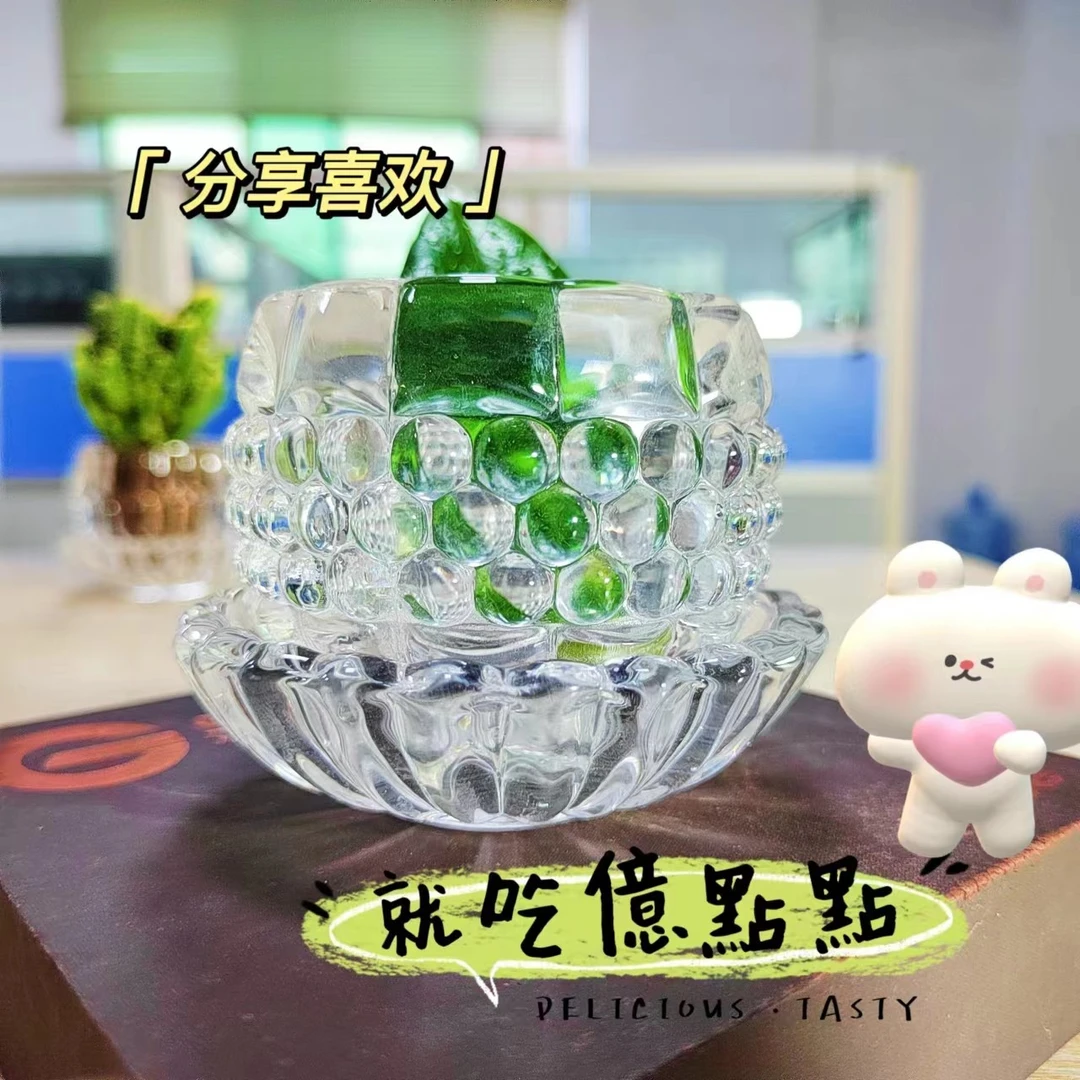 精致水晶花盆花盆加水晶底托