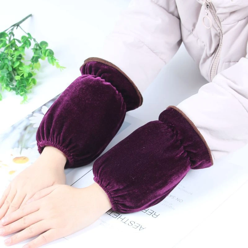 袖套女2023新款短款工作防污纯色办公室套袖金丝绒棉布护袖套袖筒