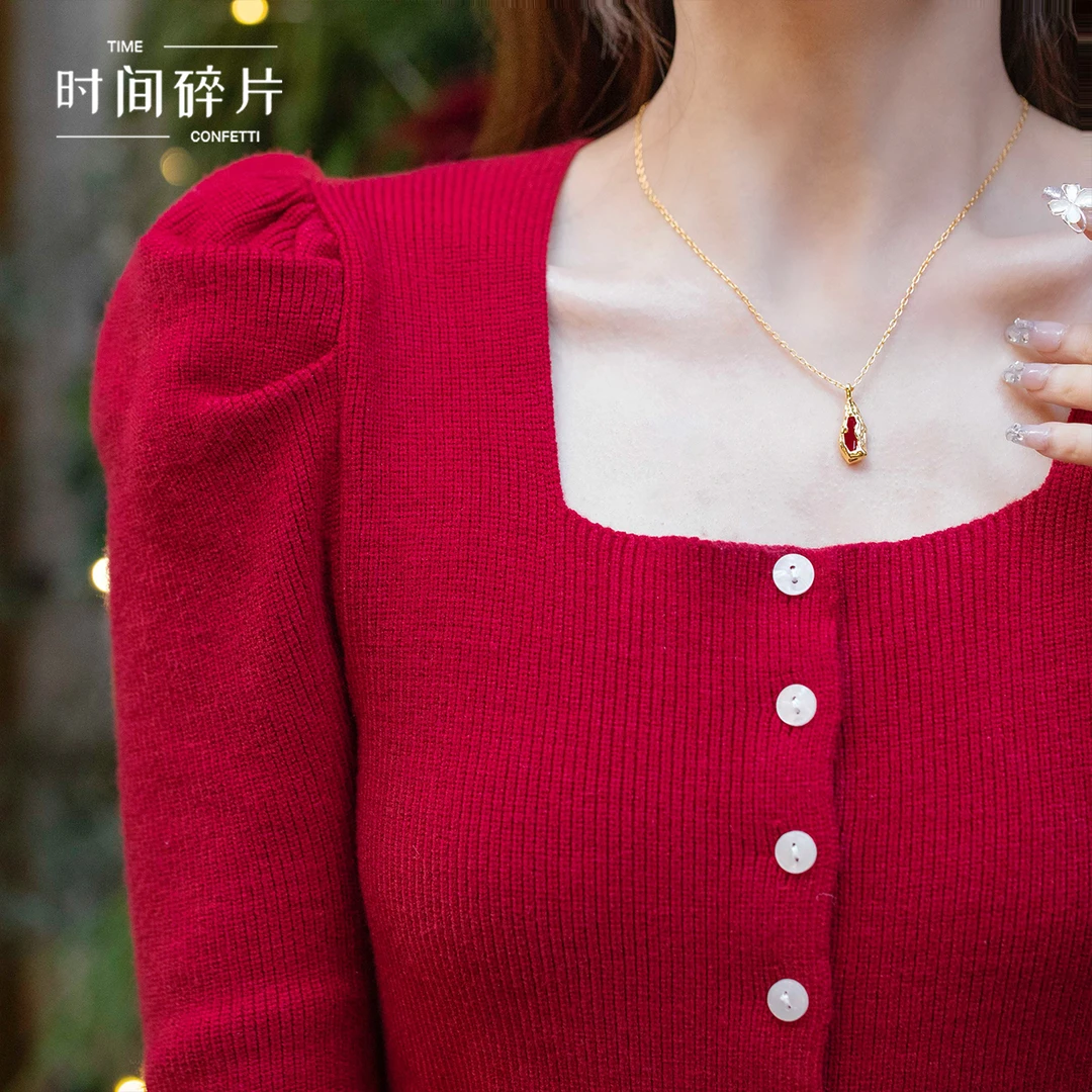 铜合金项链 【孙二娘】简约精致百搭小众熔岩吊坠项链TC 6681