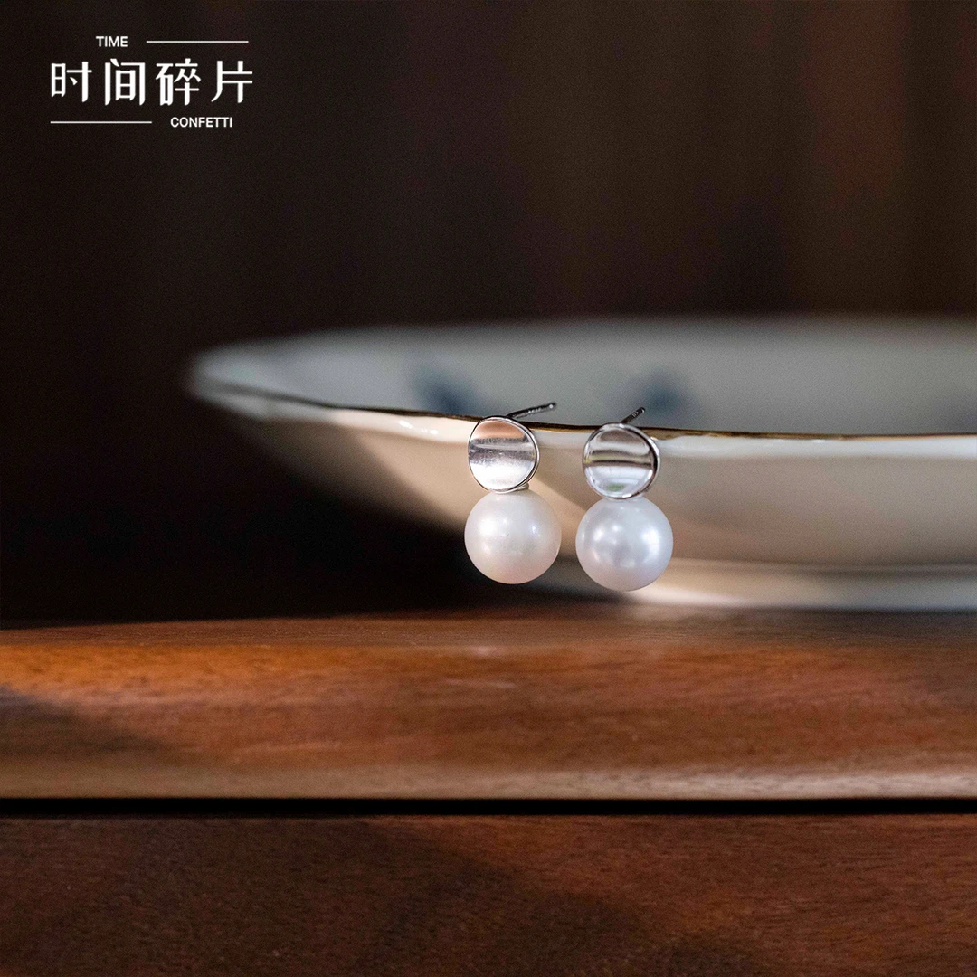 925银耳饰 【孙二娘】气质通勤百搭曲面珠珠耳钉TC 7004