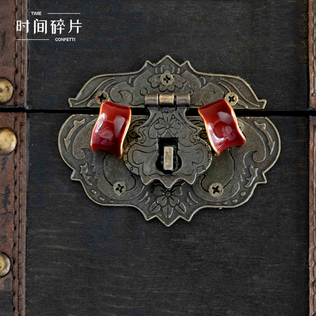 铜合金耳饰 【孙二娘】小众复古做旧不规则滴油耳钉TC 6785