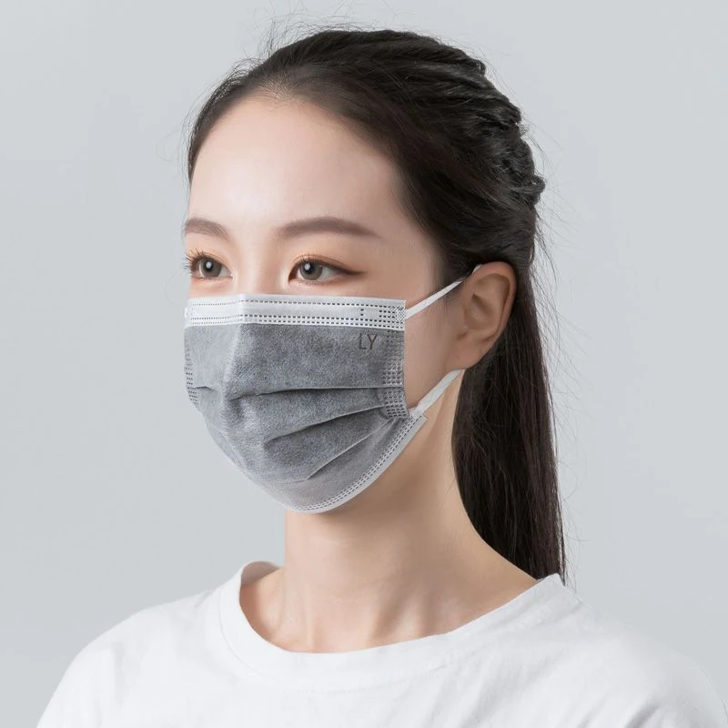 灰色口罩高颜值女一次性防护口罩加厚批发时尚无异味四层成人口罩