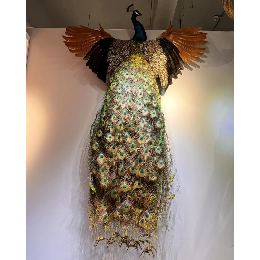 深圳孔雀姐 壁挂蓝孔雀摆件 孔雀艺术品酒店会所 别墅客厅装饰