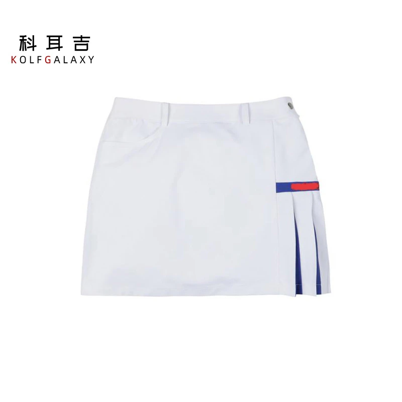 科耳吉 高尔夫服装户外运动夏季白色冷感吸湿速干冰丝防走光短裙
