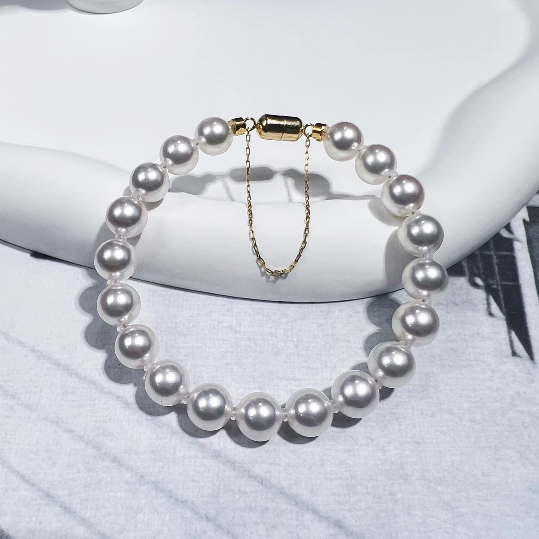 真科研拆珠||海水Akoya*手链*18k金镶嵌【JC006】