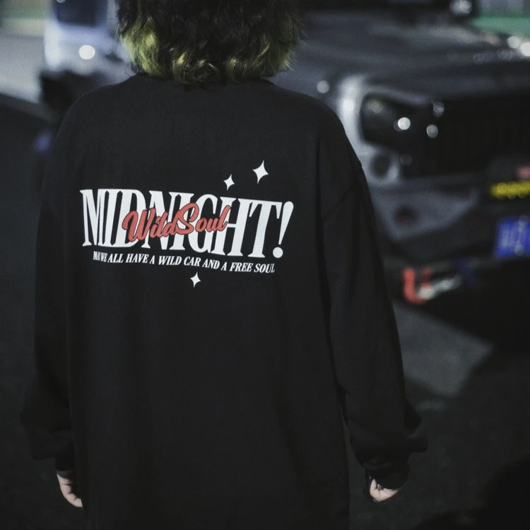 WILDSOULMIDNIGHT!300G重磅棉美式复古棉宽松百搭长短袖短T文化衫