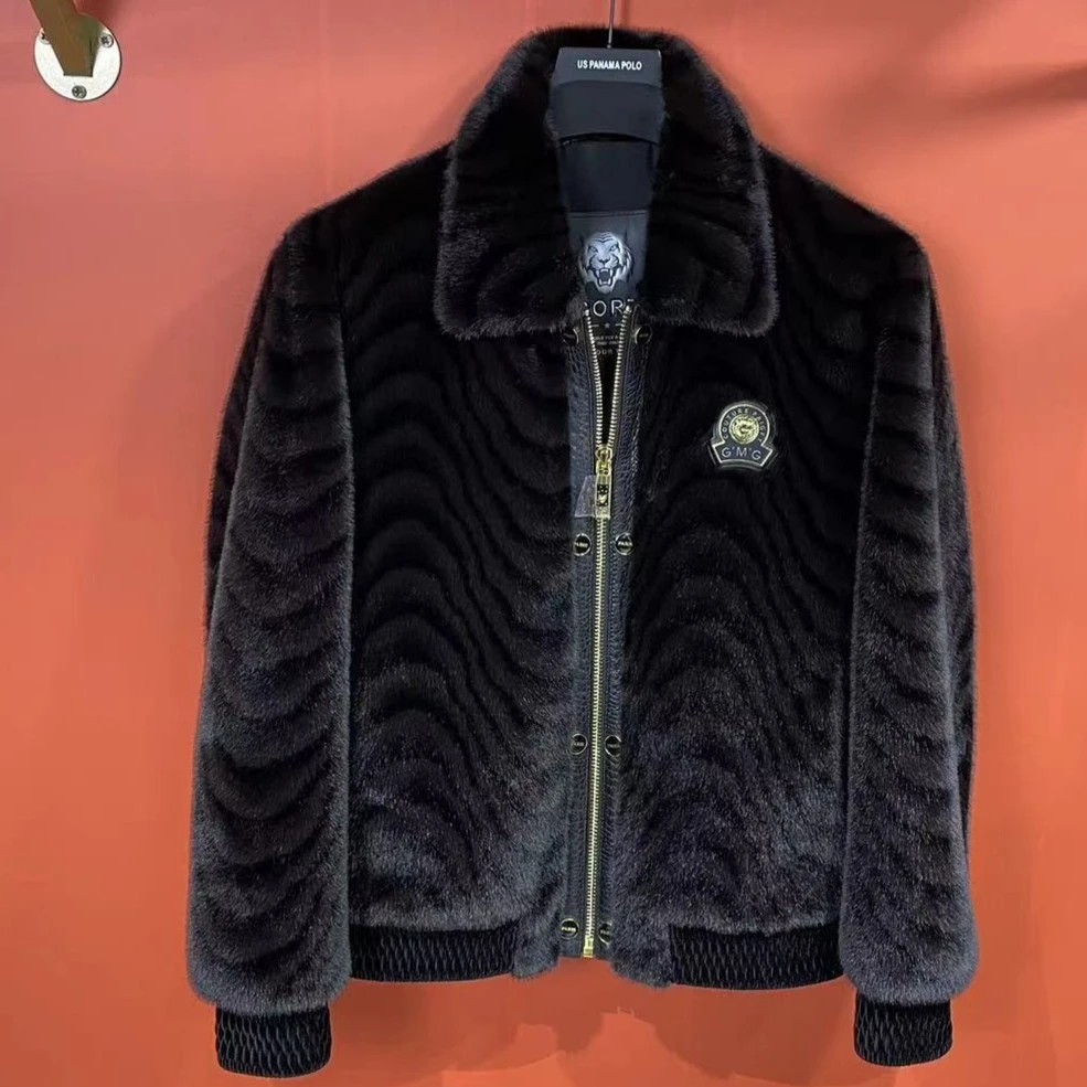 冬季中国风男款休闲夹克轻奢时尚潮流翻领秋冬加绒加厚保暖外套