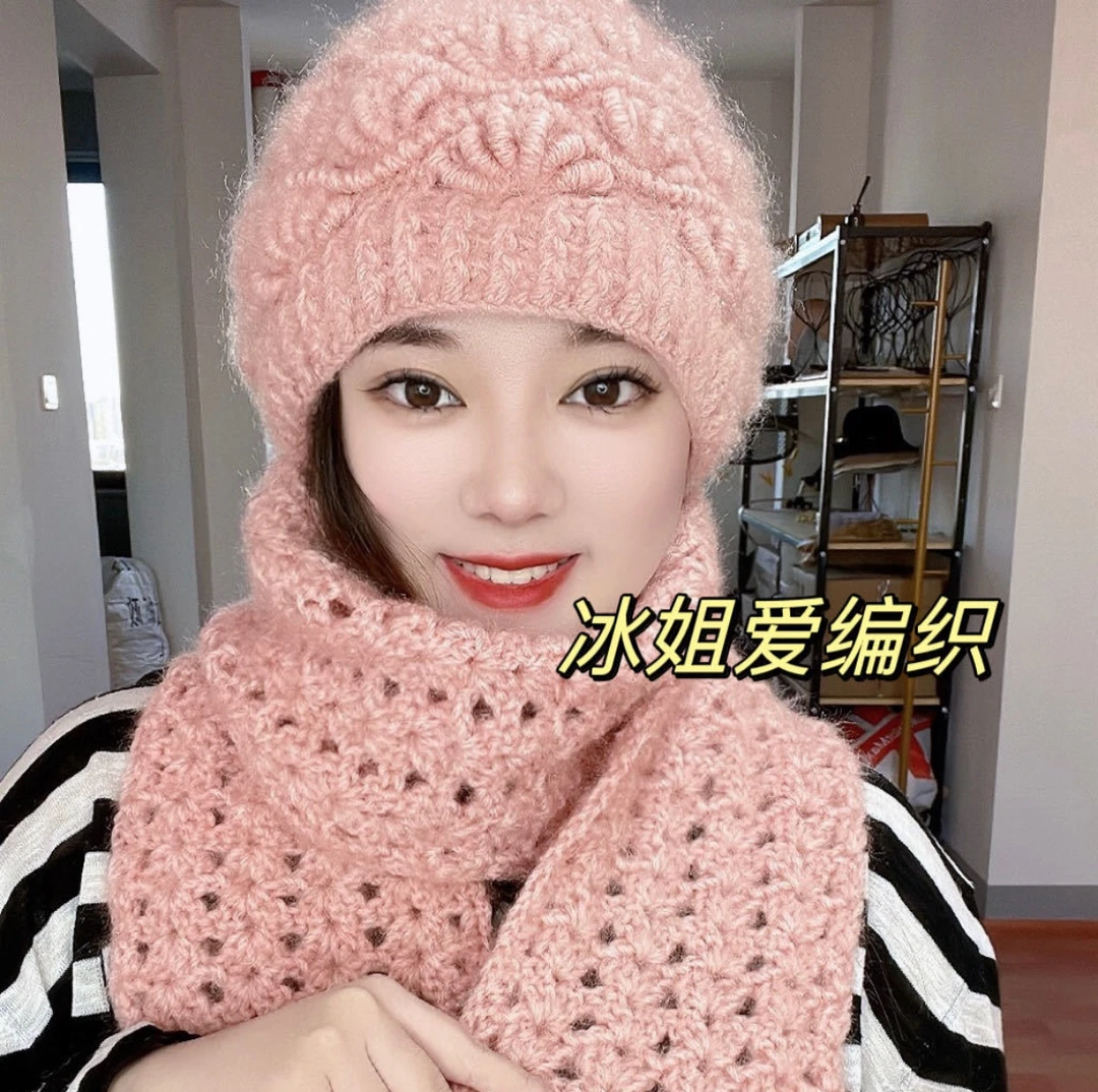 纯手工编织爱尔兰套帽松鼠绒毛线帽针织百搭保暖帽帽子针织网红