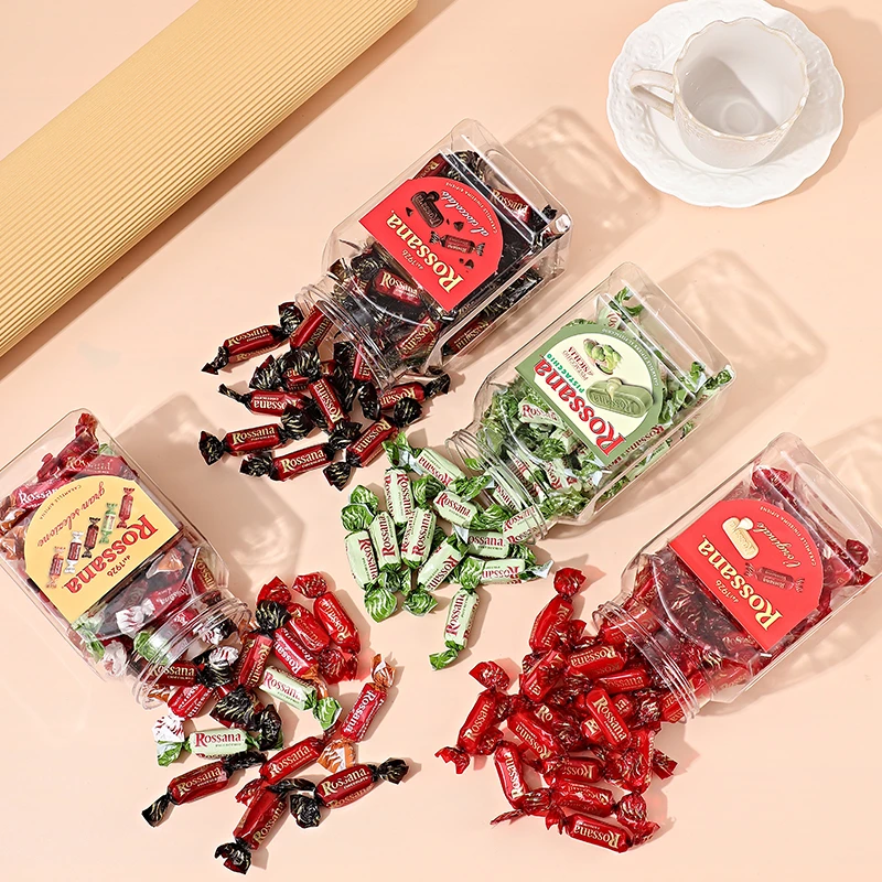 现货意大利rossana开心果糖流心糖夹心巧克力喜糖伴手礼高端罐装