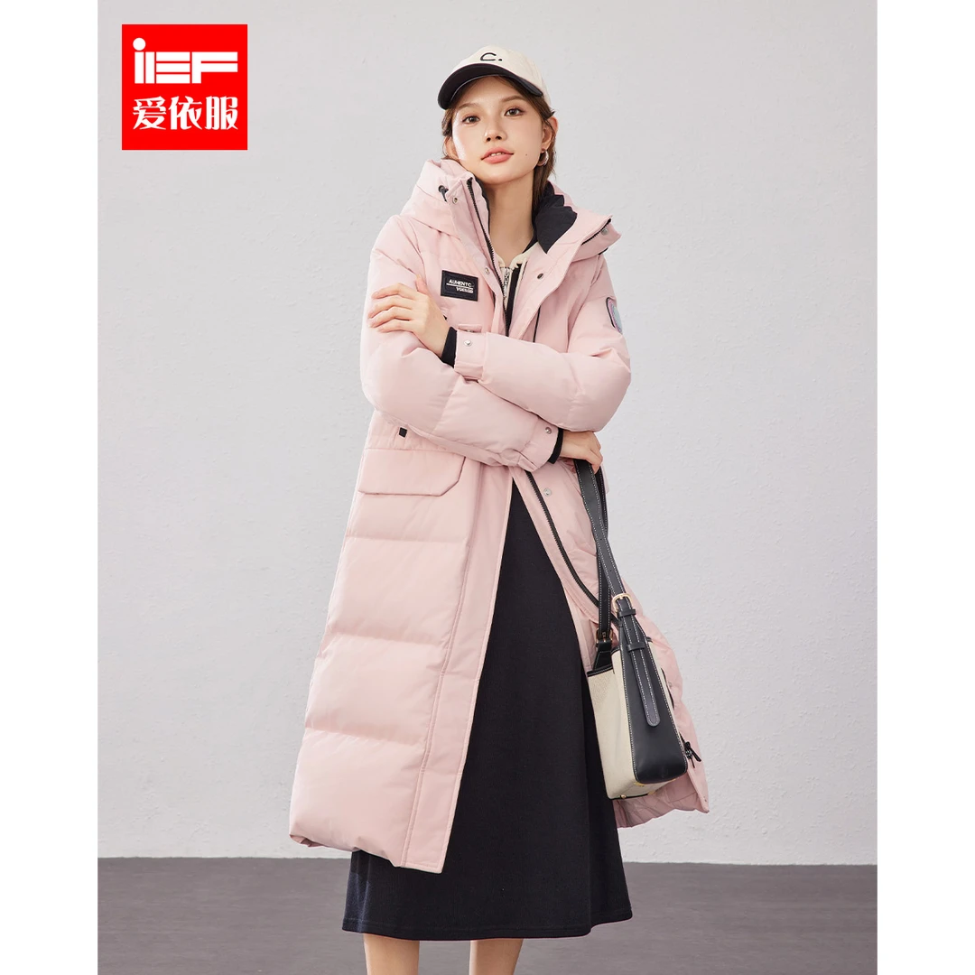 IEF/爱依服2025冬季新款韩版气质高级中长款保暖品牌羽绒服外套女