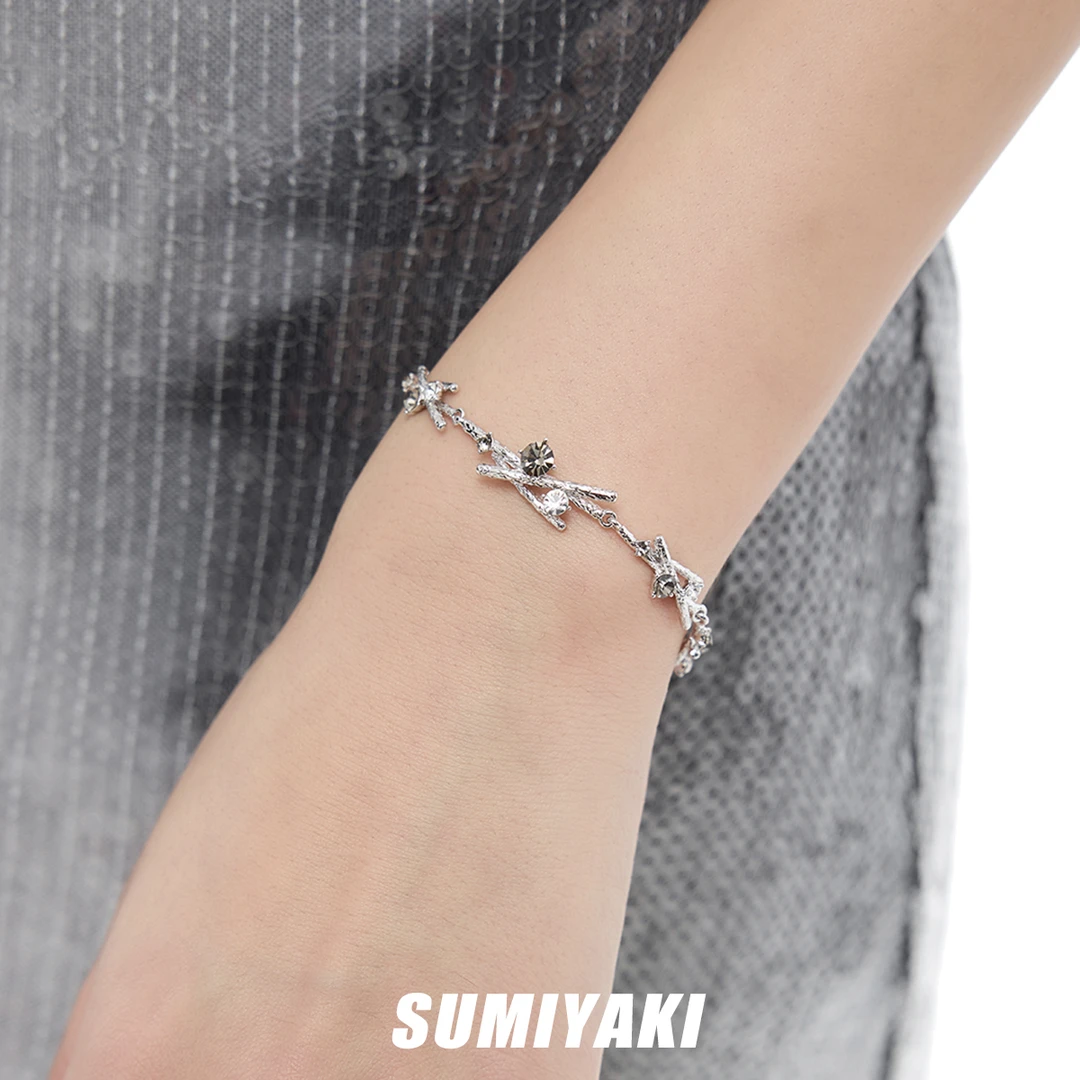 铜合金合成锆石手链 SUMIYAKI熔岩系列小众锆石手链可调节手环