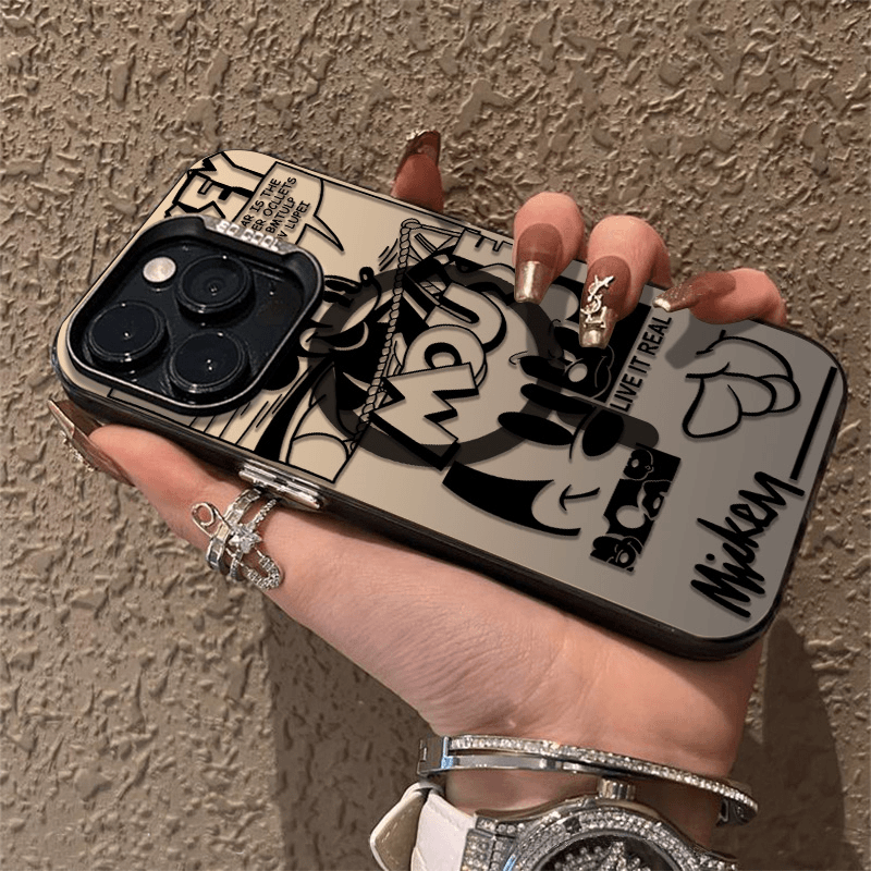 英文米老鼠磁吸适用苹果15promax手机壳14pro新款13p可爱iPhone12