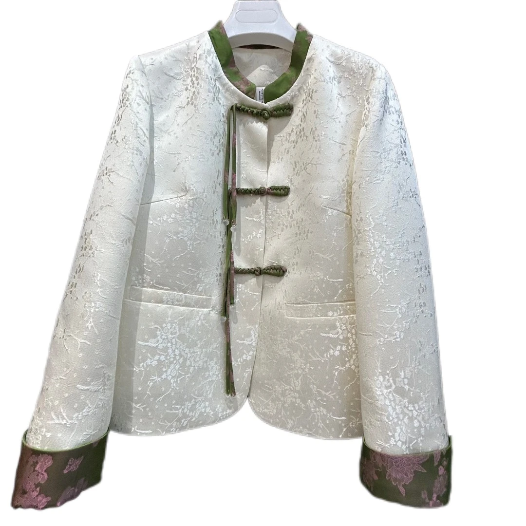 2008新上衣女外套复古时尚重工黑色提花短款设计师中国风春季外套