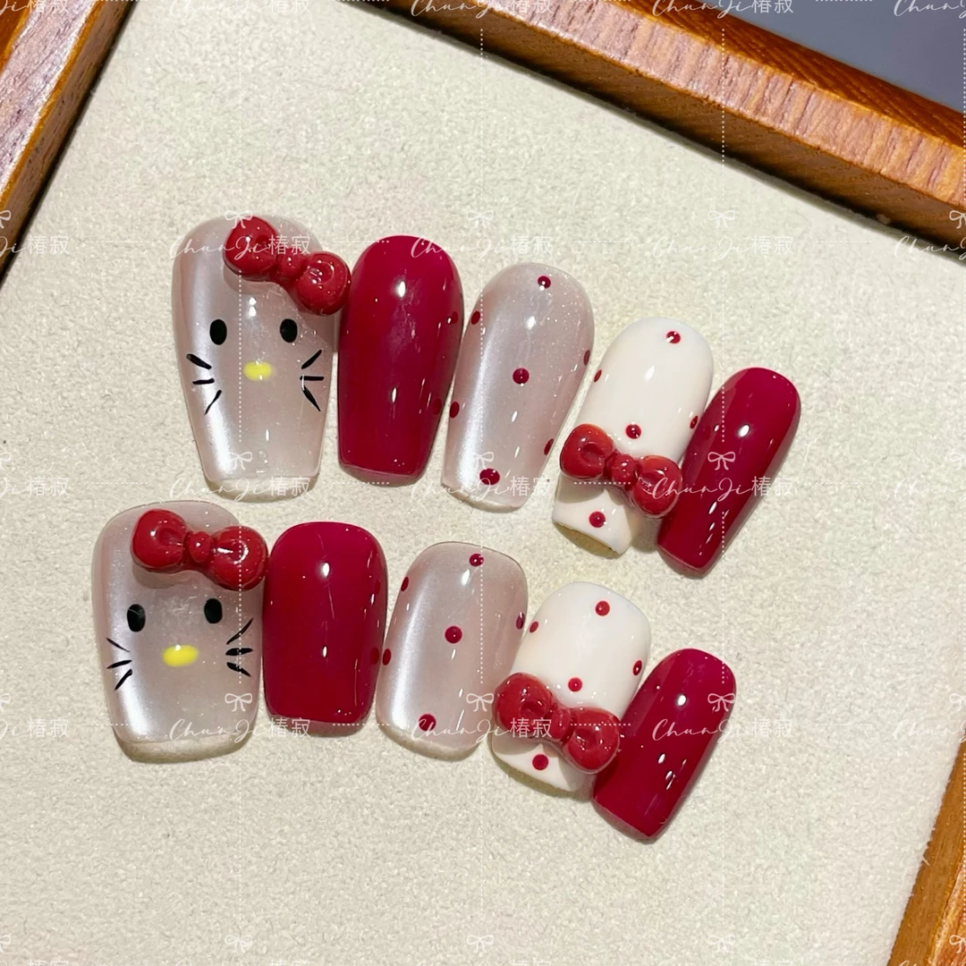 【 Kitty猫】猫眼夏日款设计穿戴甲温柔纯手工气质纯欲ins风