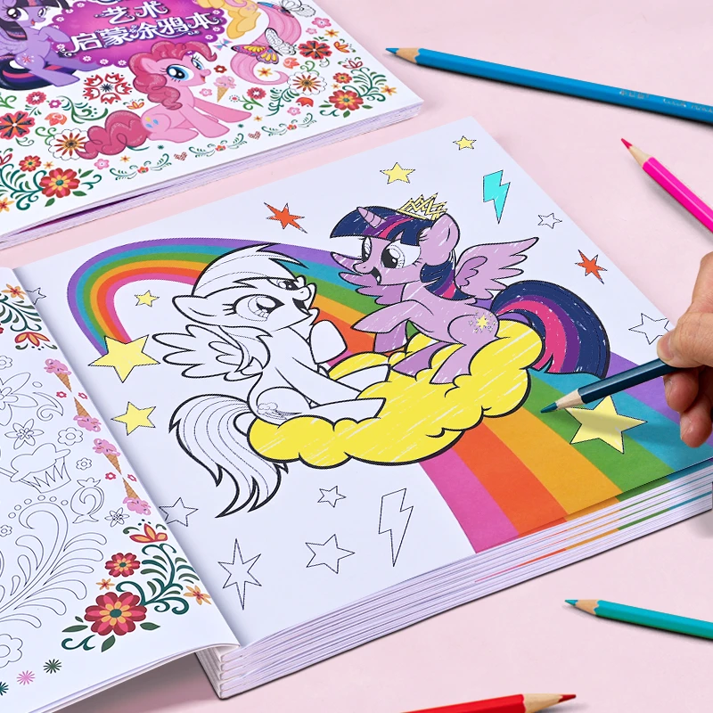 小马宝莉涂色本3-6岁5儿童简笔画画本手工涂鸦填色书女孩描绘画本