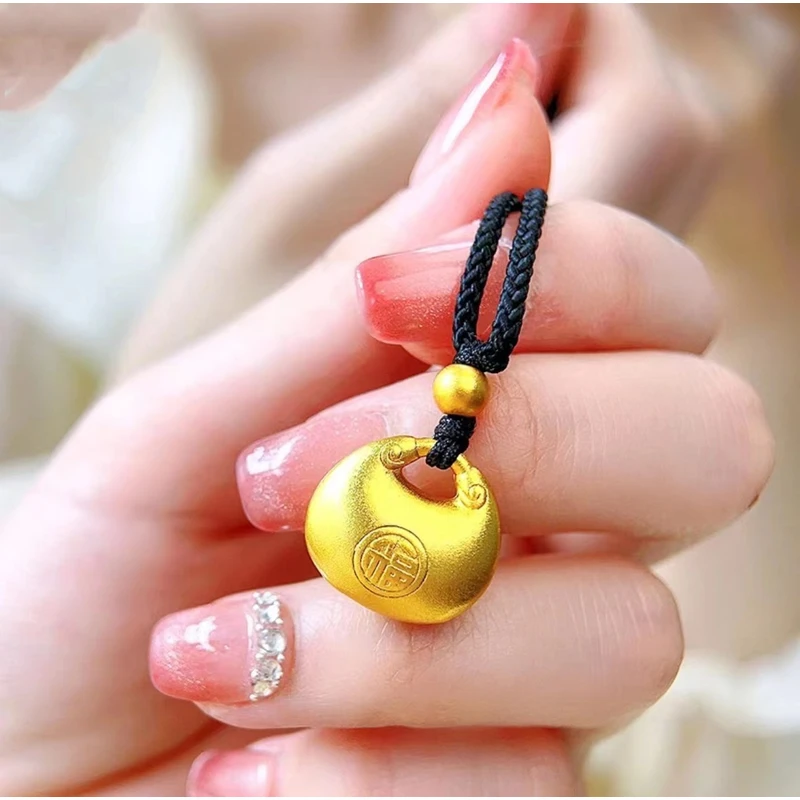 非金属布艺项链 古法小胖福吊坠 时尚编织素款祥云福袋编绳项链女
