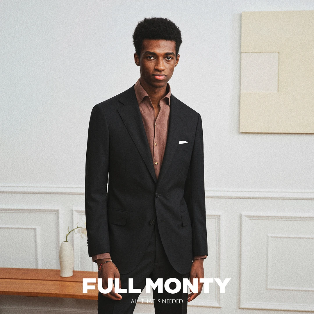 【VBC面料】西服套装男士羊毛高端商务黑色正装新郎结婚西装