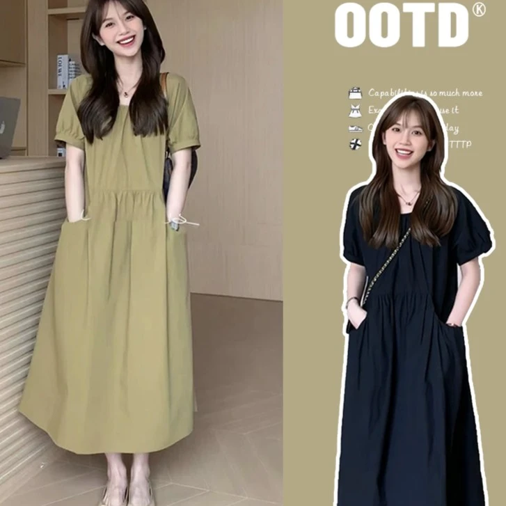 孕妇连衣裙夏款2025新款大码夏装显瘦高级感孕妈妈法式夏季宽松女