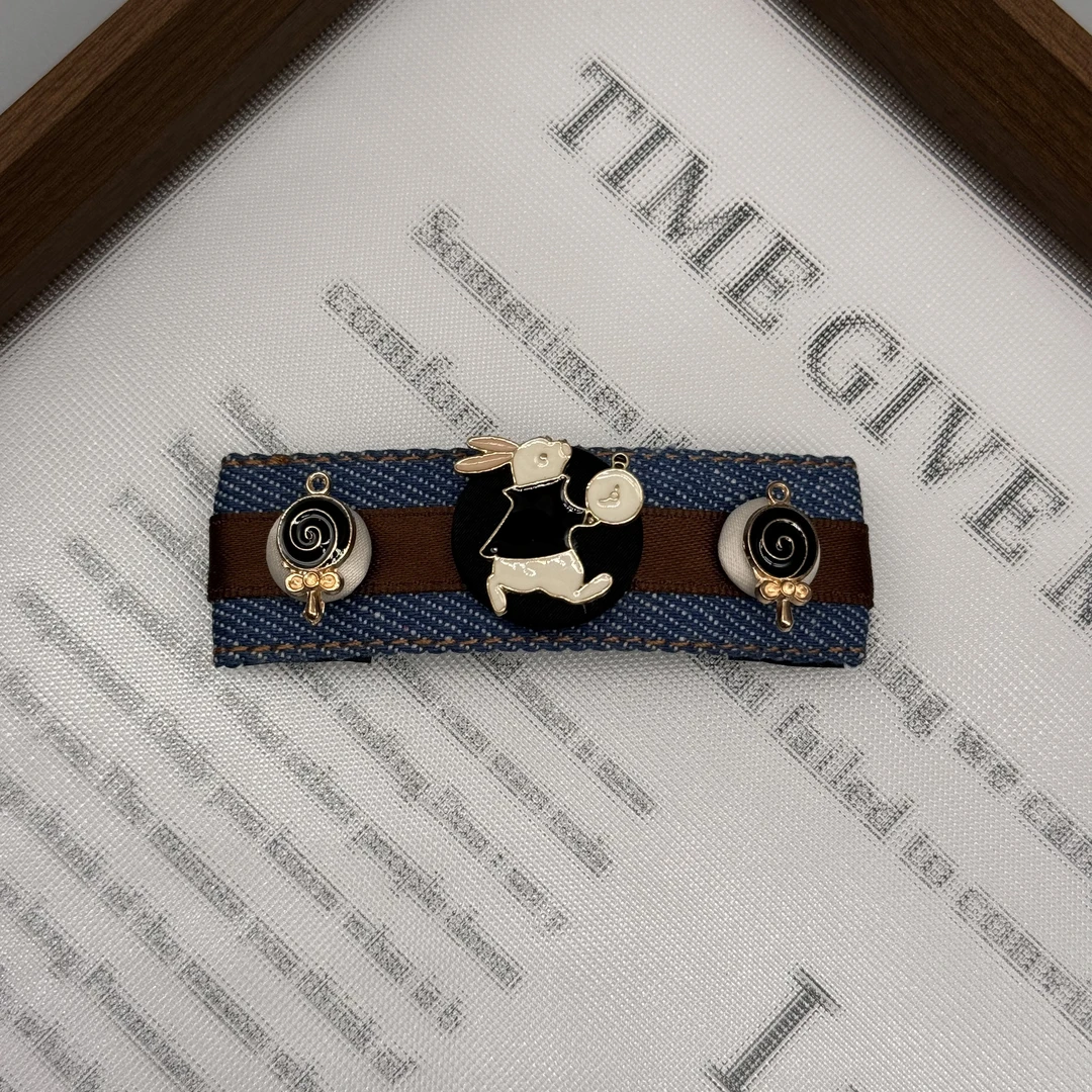 韩国ins风兔子简约百搭8cm发夹010