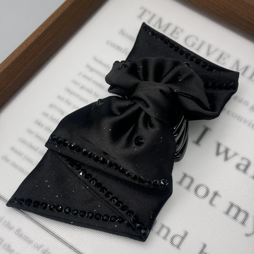 韩国ins韩版气质黑色蝴蝶结抓夹092