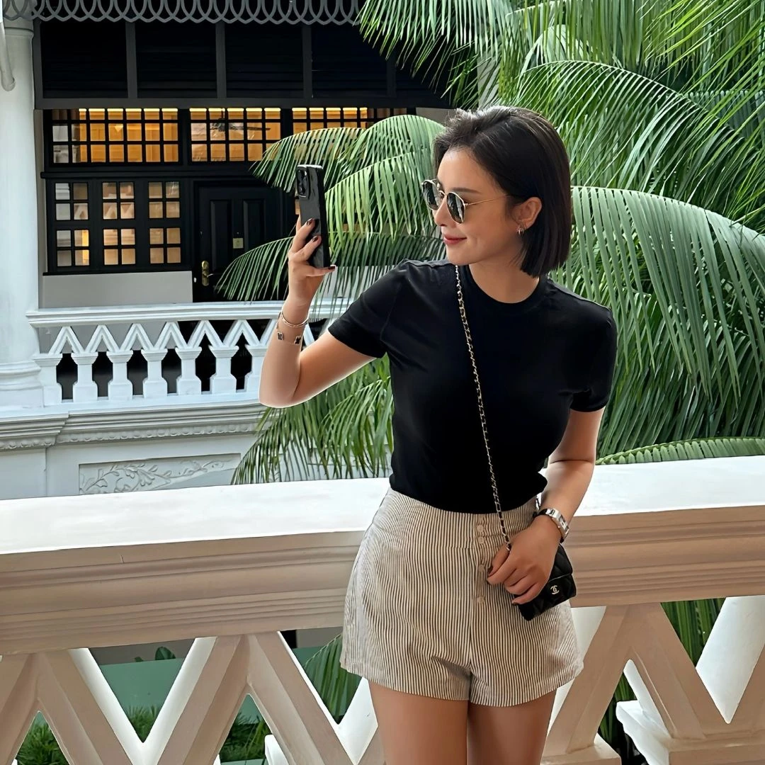 DIDI LAUREN“素描稿”撞色线条小众款气质百搭条纹短裤