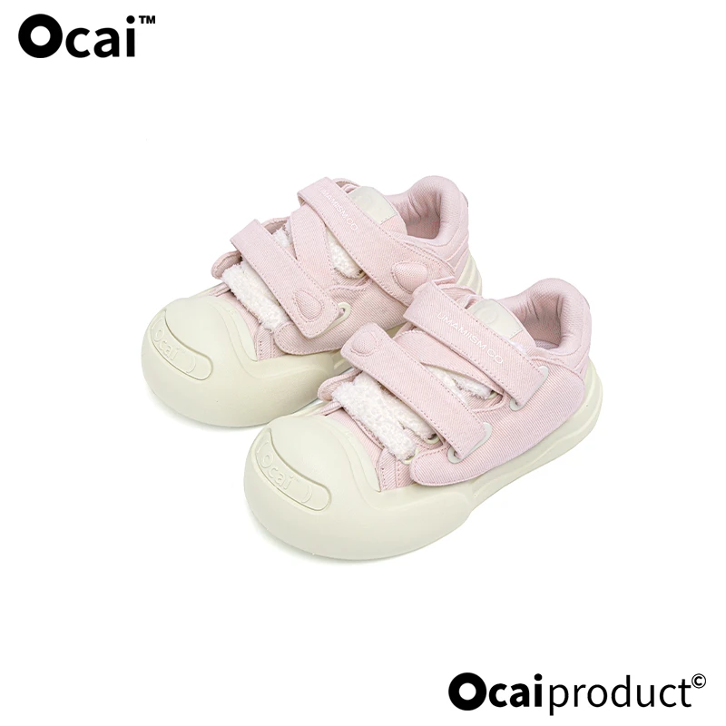 Ocai X Umamiism 002系列smile开口笑浅粉色帆布鞋厚底增高大头鞋