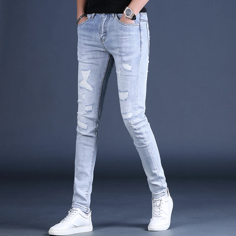 【JJ】欧洲站品牌牛仔裤美式高街男水洗复古做旧裤子潮流男士男款