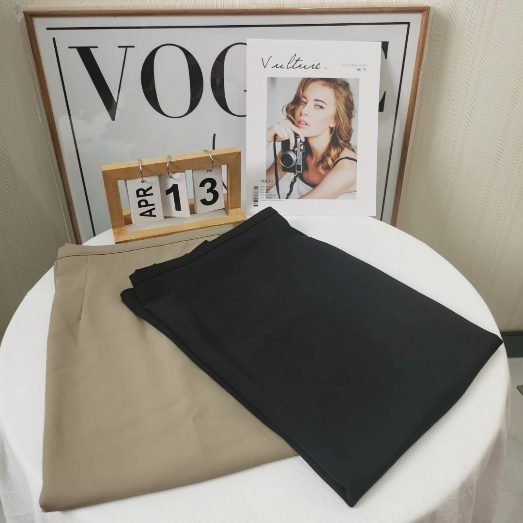 半身裙女中长款春夏新款高腰百搭西装面料A字包臀直筒裙半裙