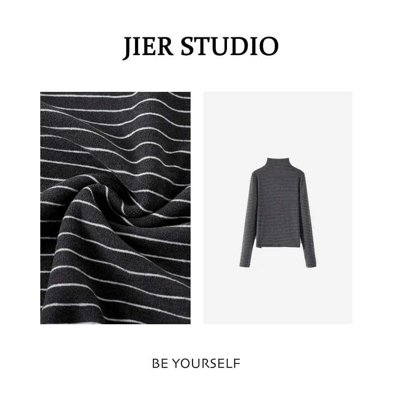 Jier【航海线】半高领长袖百搭针织打底衫 319-21403