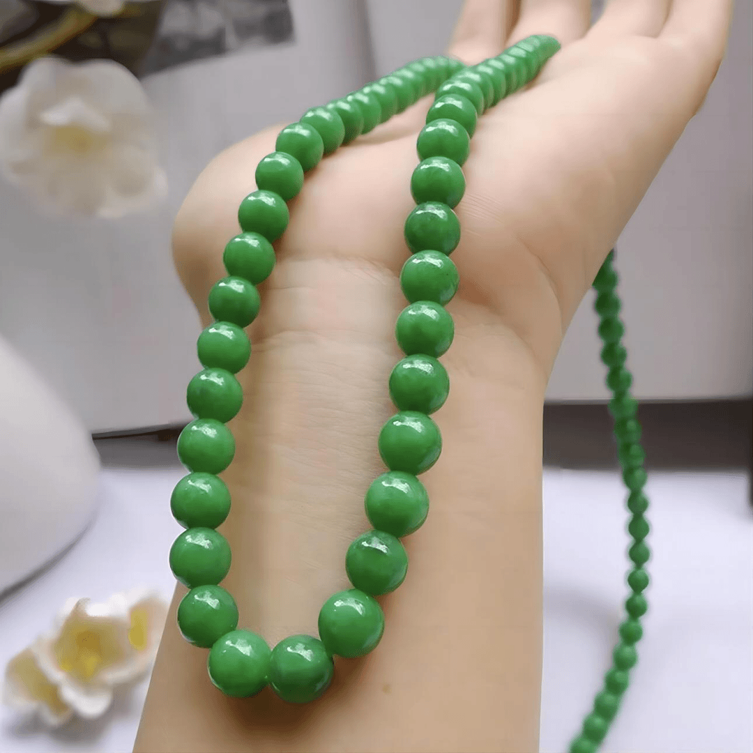 非金属莫桑石项链 时尚百搭绿色项链