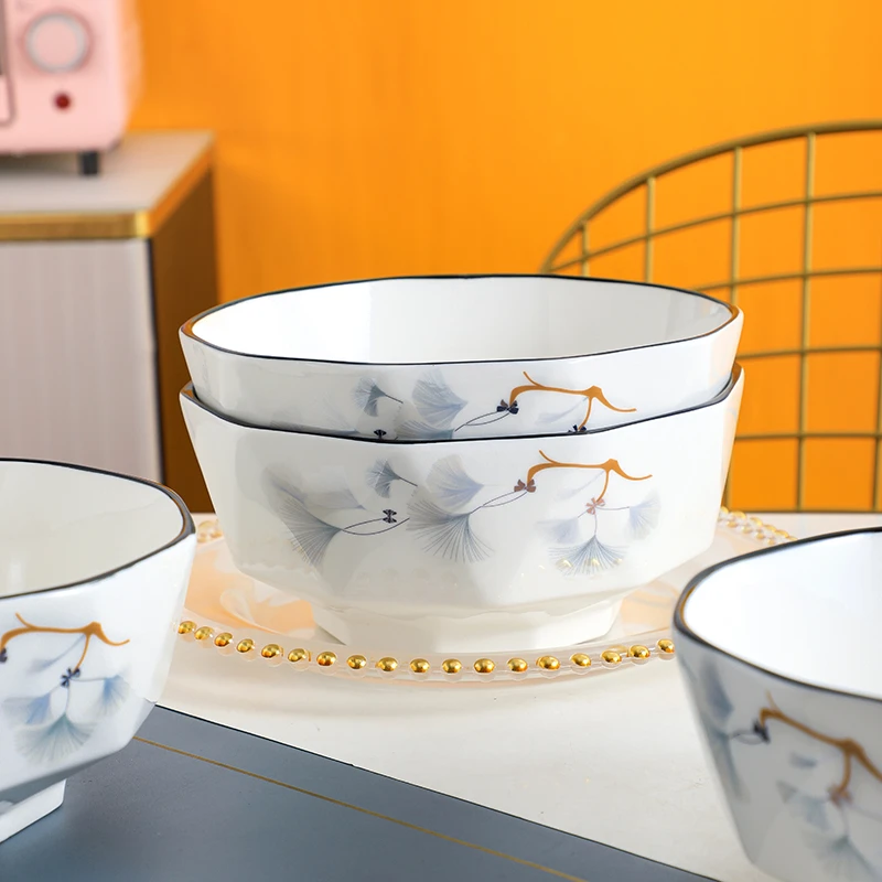 银杏花开6英寸面碗家用陶瓷餐具釉下彩