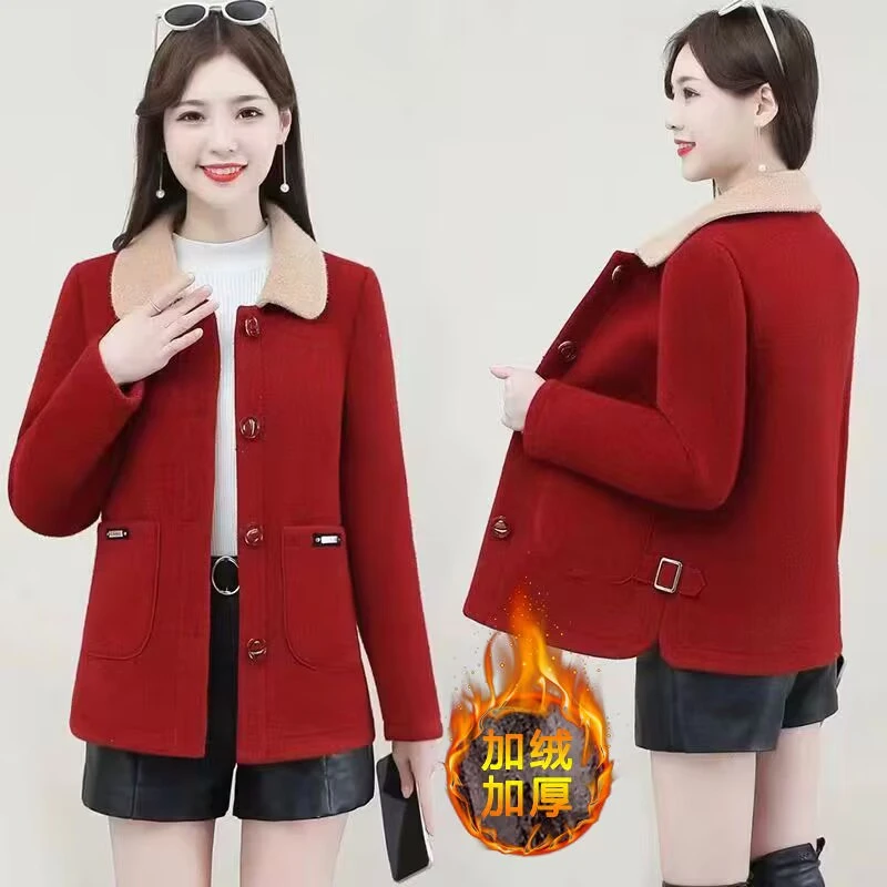 毛呢短外套女短款小个子呢子外套加厚2024秋冬新款