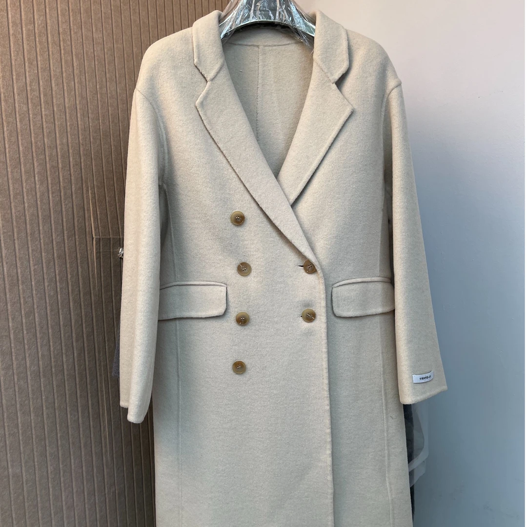 秋冬新款双面呢羊毛大衣中长款韩版呢外套