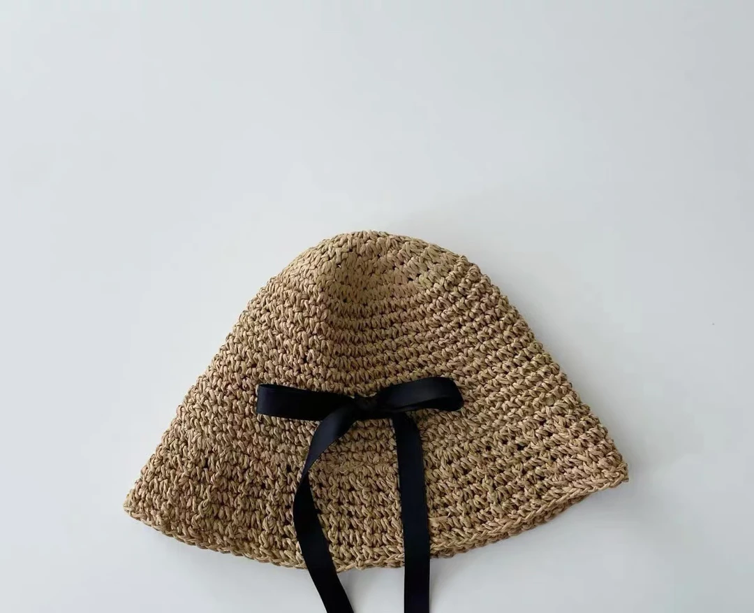 韩国两色草编蝴蝶帽（不支持退换货）