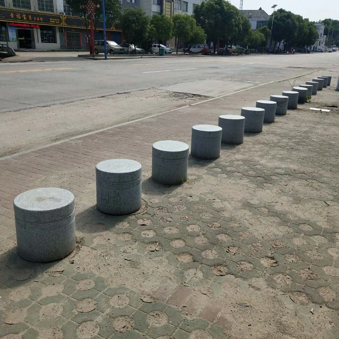 挡车石柱桩圆柱墩子防撞大理石阻车挡路石头球路障花岗岩石凳方凳