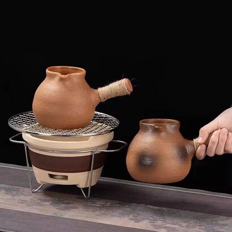 粗陶围炉煮茶家用耐高温烤奶茶罐炭炉电陶炉煮茶壶罐罐茶煮茶器