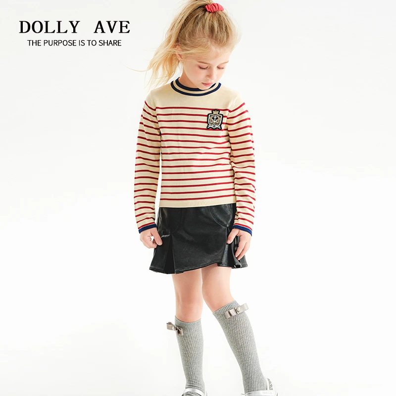【现货】Dolly Ave 晴空学院 女童轻奢学院百搭高弹舒适长袖针织衣