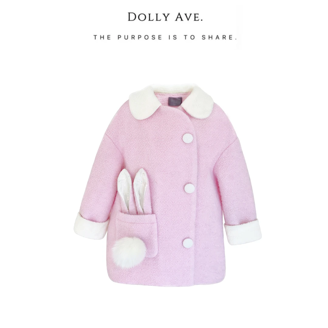 【惊喜时刻】Dolly Ave 安兔兔 澳洲绵羊毛-轻奢气质女童甜美大衣