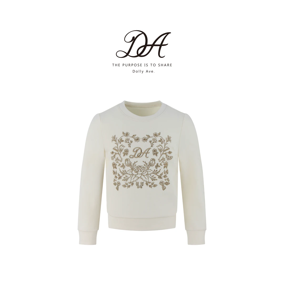 【现货】Dolly Ave「黑标系列」高定面料珠地空气层轻奢刺绣高级卫衣