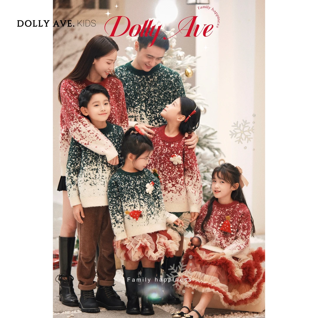 【狂欢季】Dolly Ave 欢乐颂 气质圣诞风亲子装男女童长袖秋冬毛衣