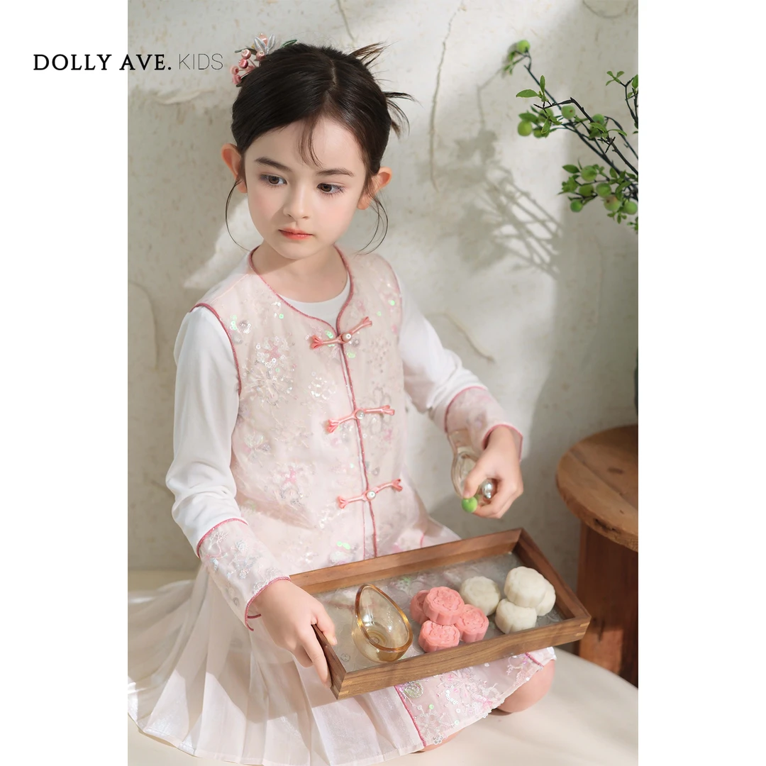 【现货】Dolly Ave 安禾 新国风夏季马面半裙马甲女童气质套装