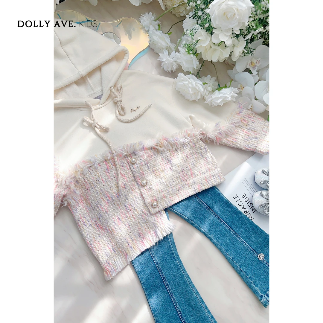 【惊喜时刻】Dolly Ave CoCo 轻奢小香风女童拼接卫衣高级秋冬上衣