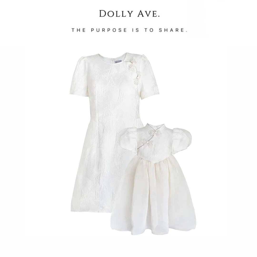 Dolly Ave 花辰月夕 新国风精致亲子装高级感旗袍连衣裙