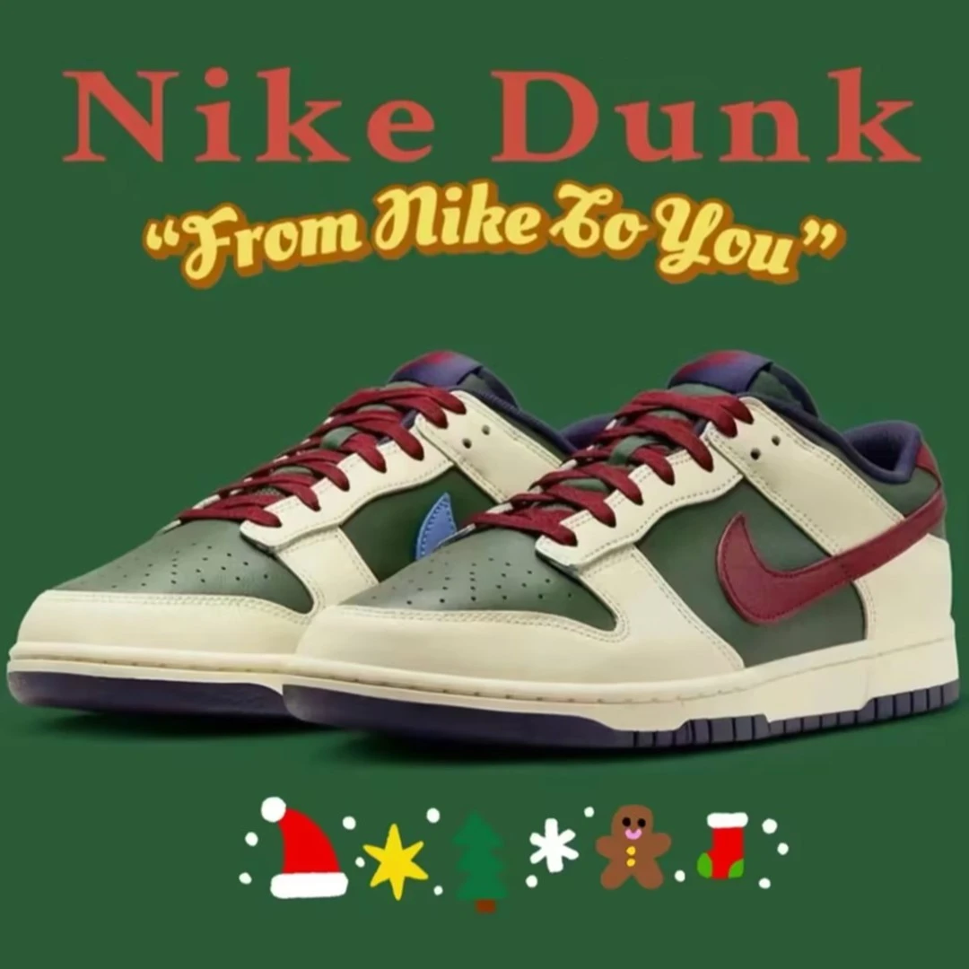 Nike/耐克新安/Dunk热酒红酒圣诞配色休闲复古板鞋 FV8106-361
