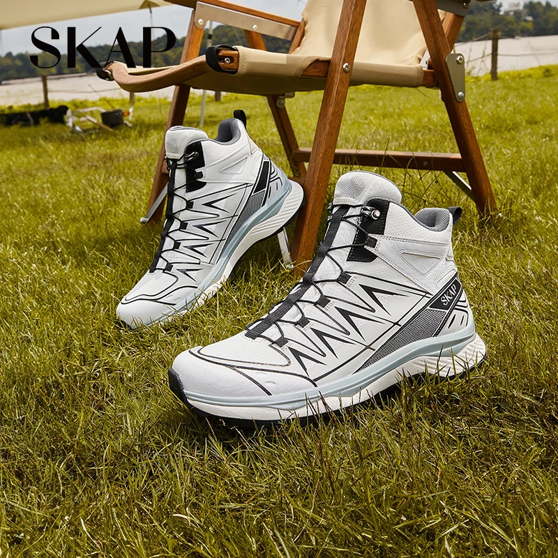 SKAP圣伽步冬季新款商场同款拼色系带高帮厚底男户外运动靴